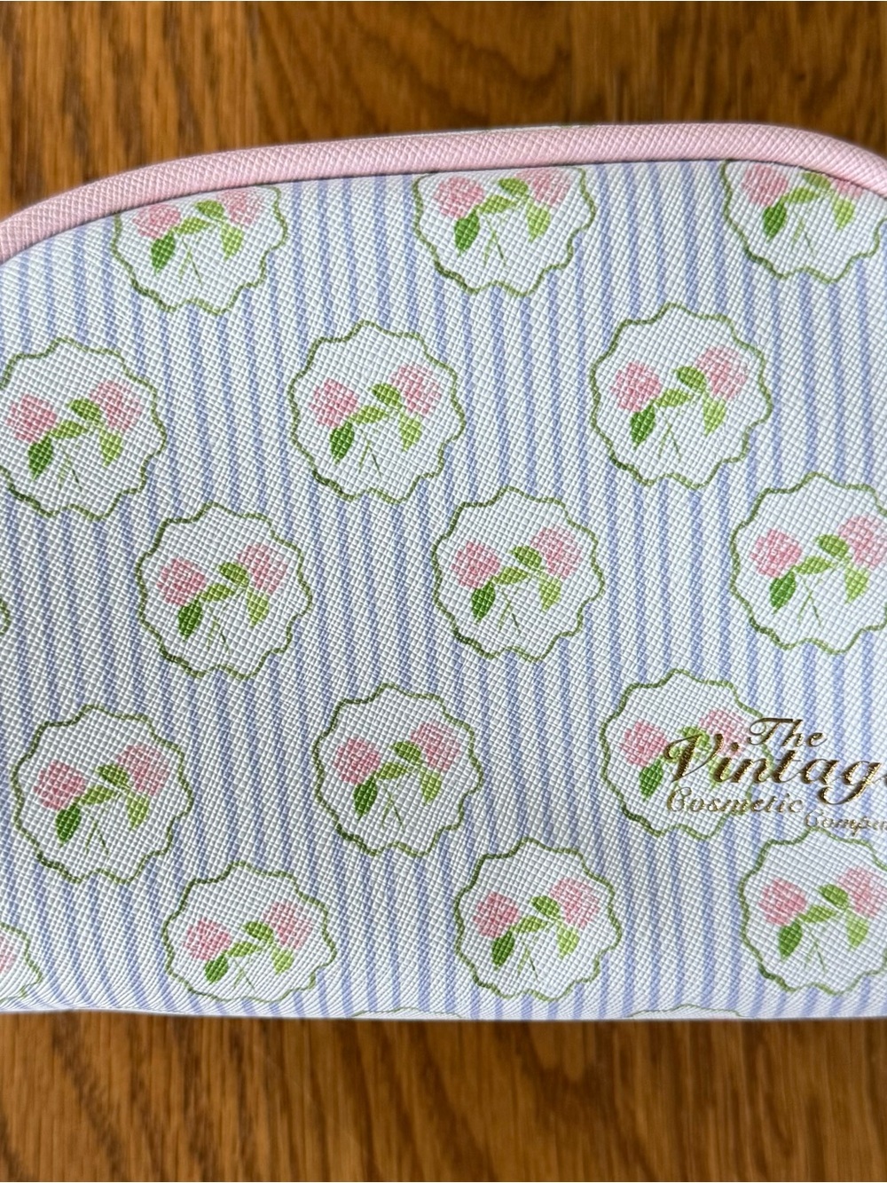 The Vintage Cosmetic Company Floral Makeup Bag Travel Toiletry Case Pink Blue